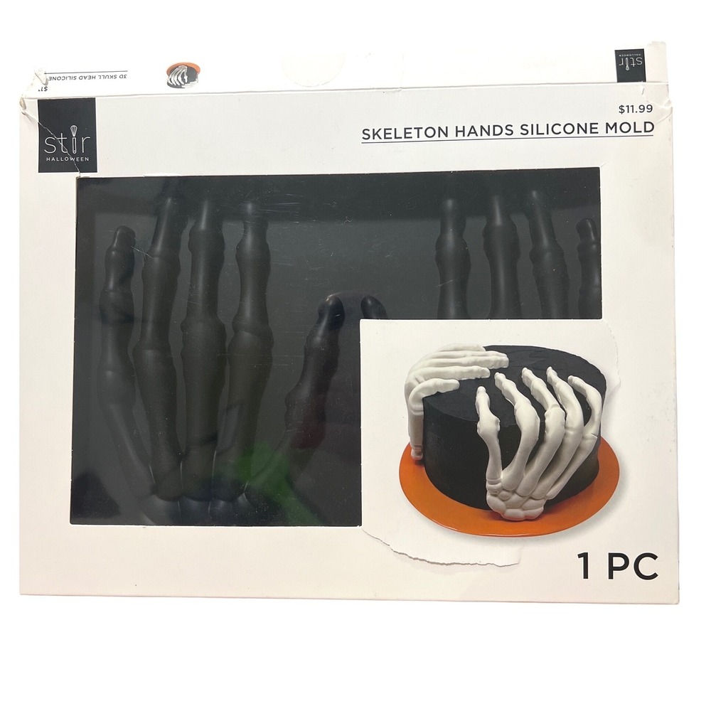 Stir Halloween Skeleton Hands Silicone Mold Black Fondant Chocolate 1946-9238